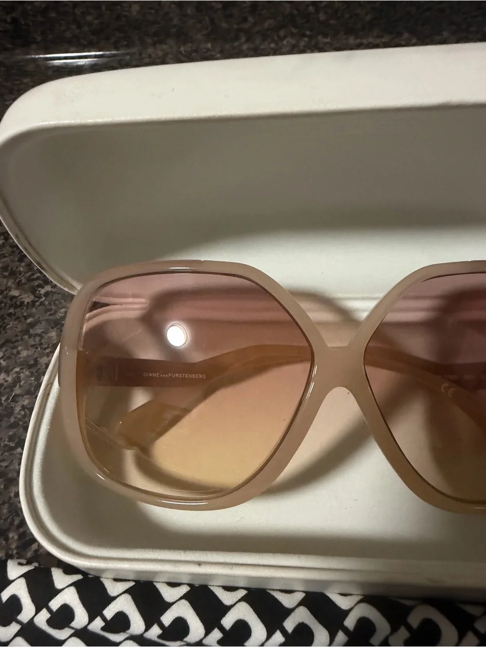 Diane Von Furstenberg Blush Pink Oversized Sunglasses